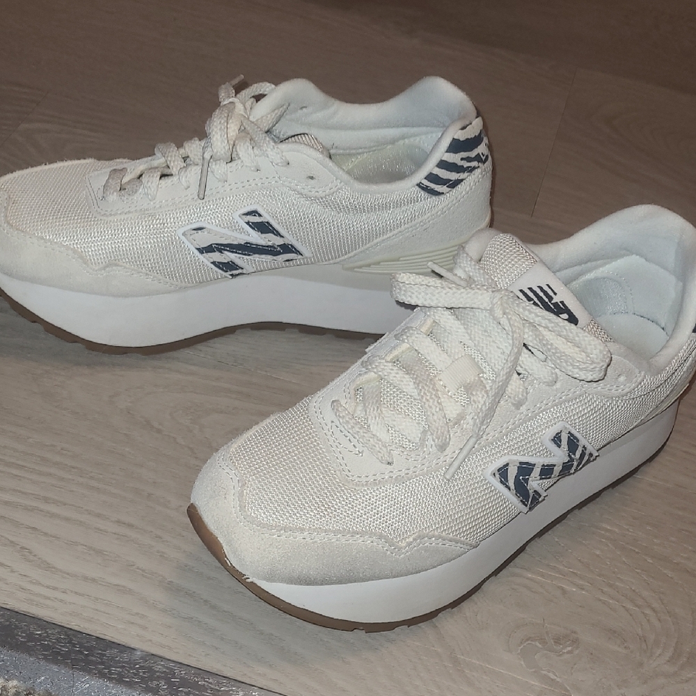 White and Blue Sneakers